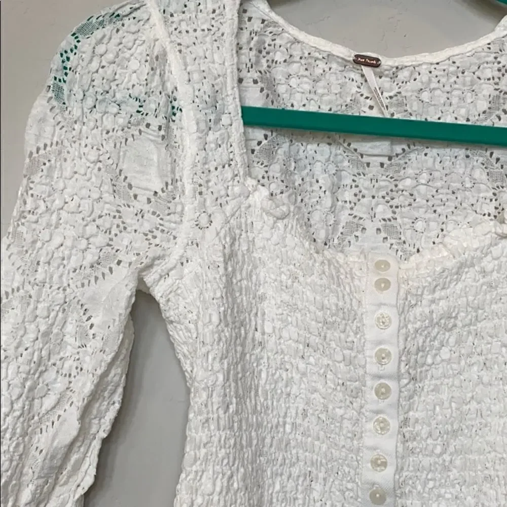 Free People Cream Top